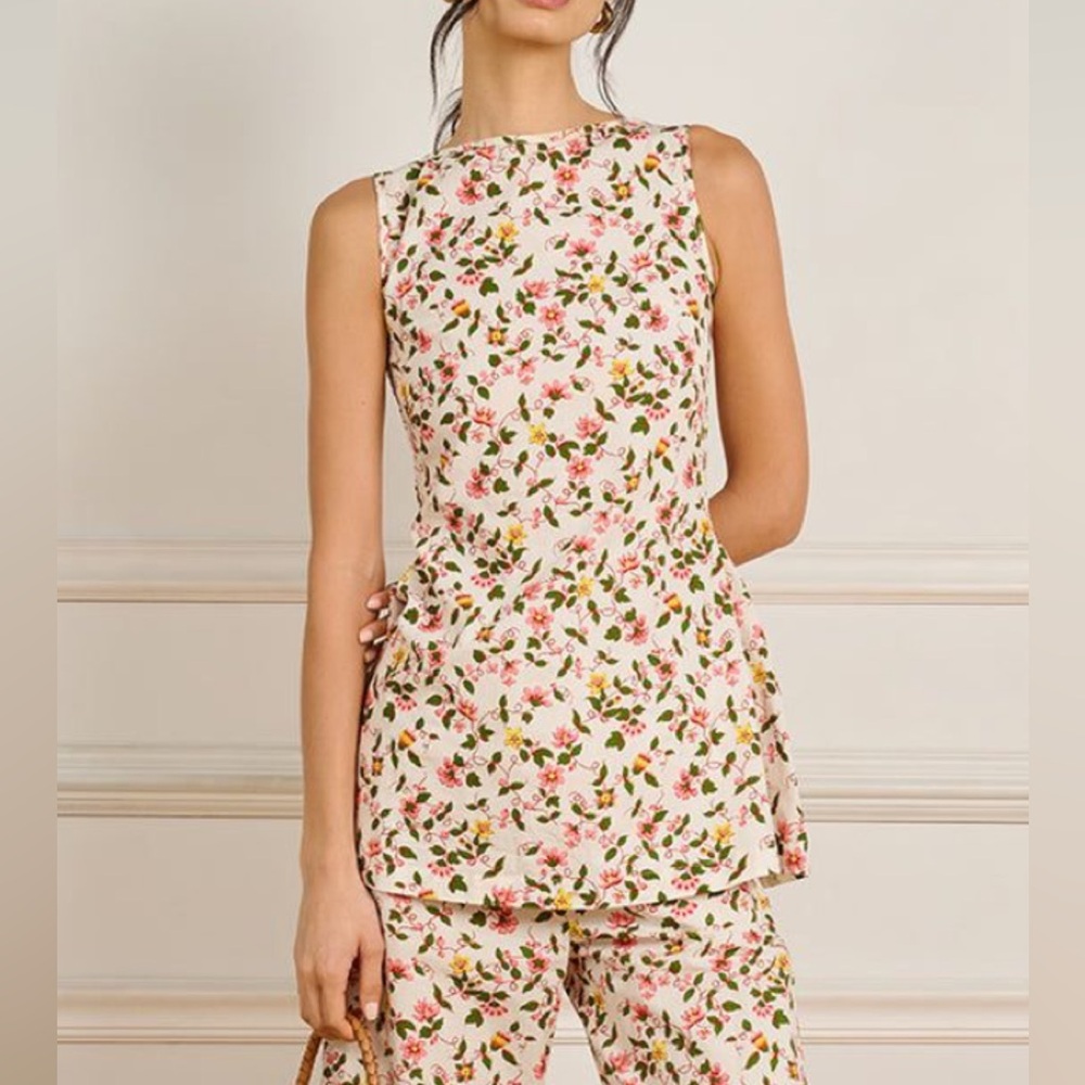 La maregold vintage floral Celine top